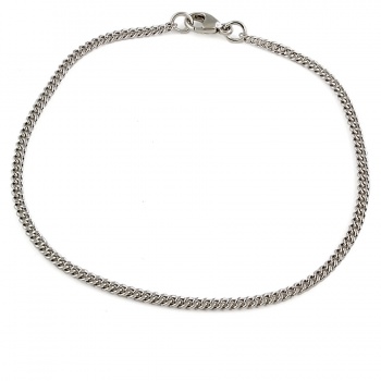 9ct White Gold 3g 7 Ins Curb Bracelet